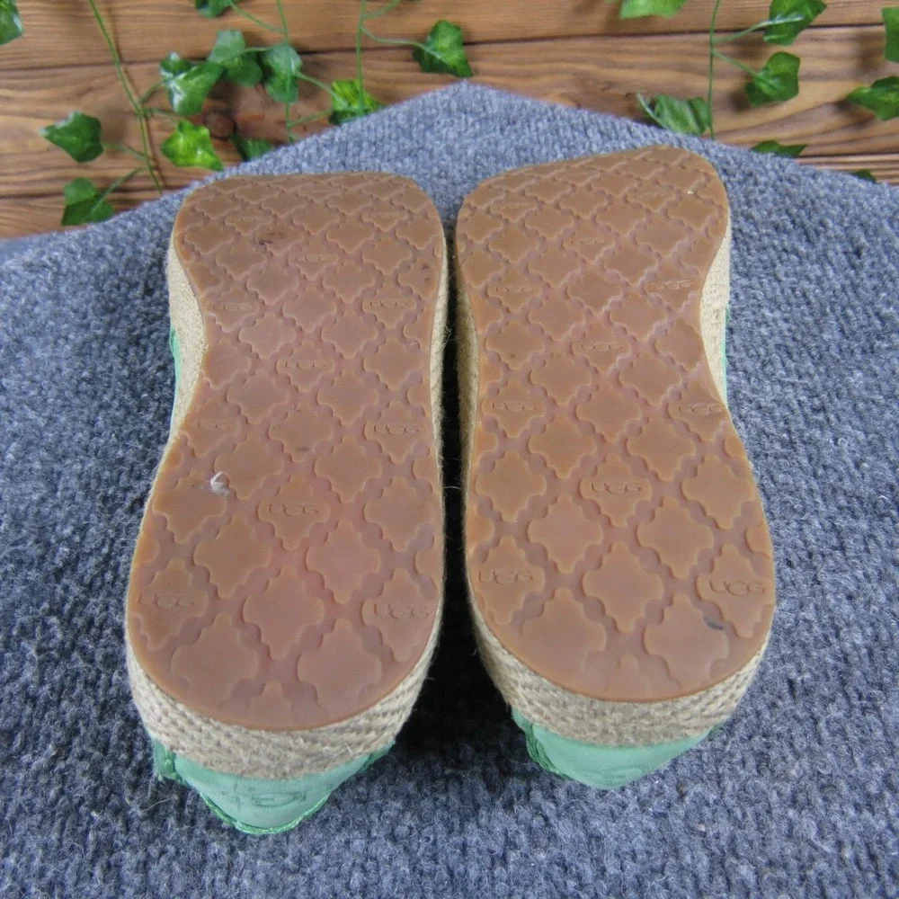 UGG Chivon Women's 8 Mint Green Nubuck‎ Slip-On Moccasins Jute Outsole Casual